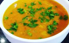 Caldo de Abóbora com Carne Seca