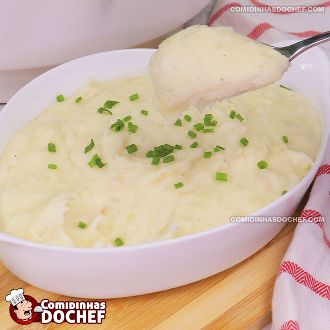 Purê de Mandioca com Creme de Leite