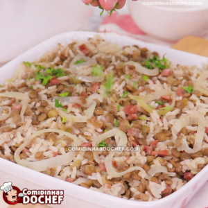 Arroz com Lentilha e Calabresa