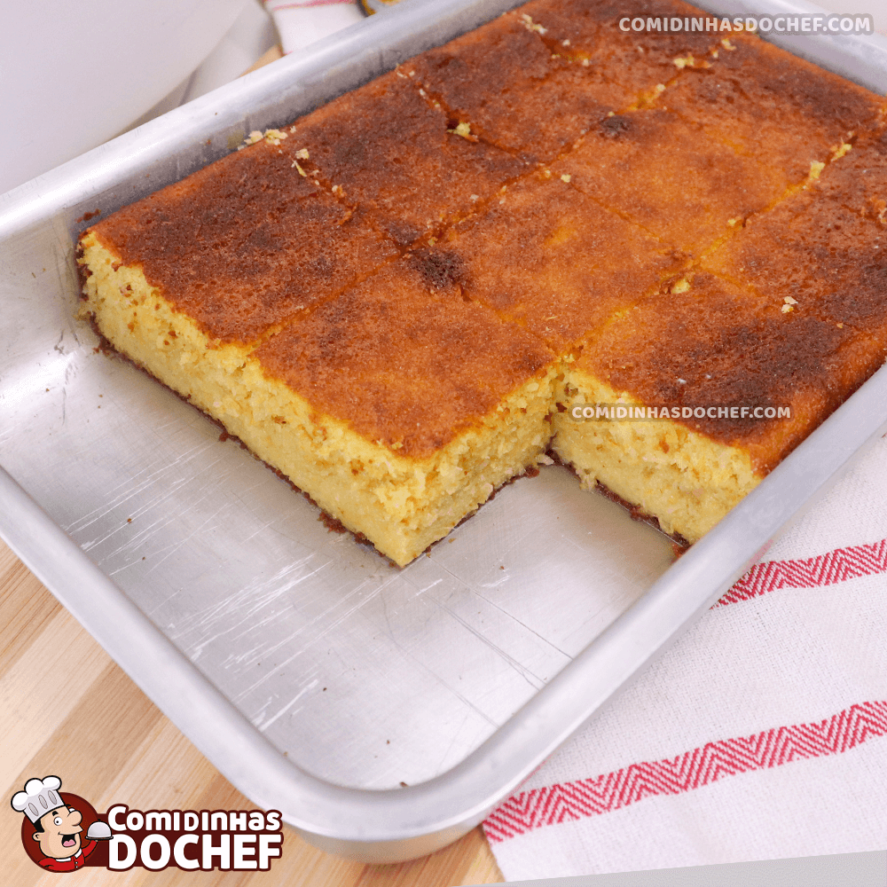 Bolo de Milho de Liquidificador com Coco Ralado
